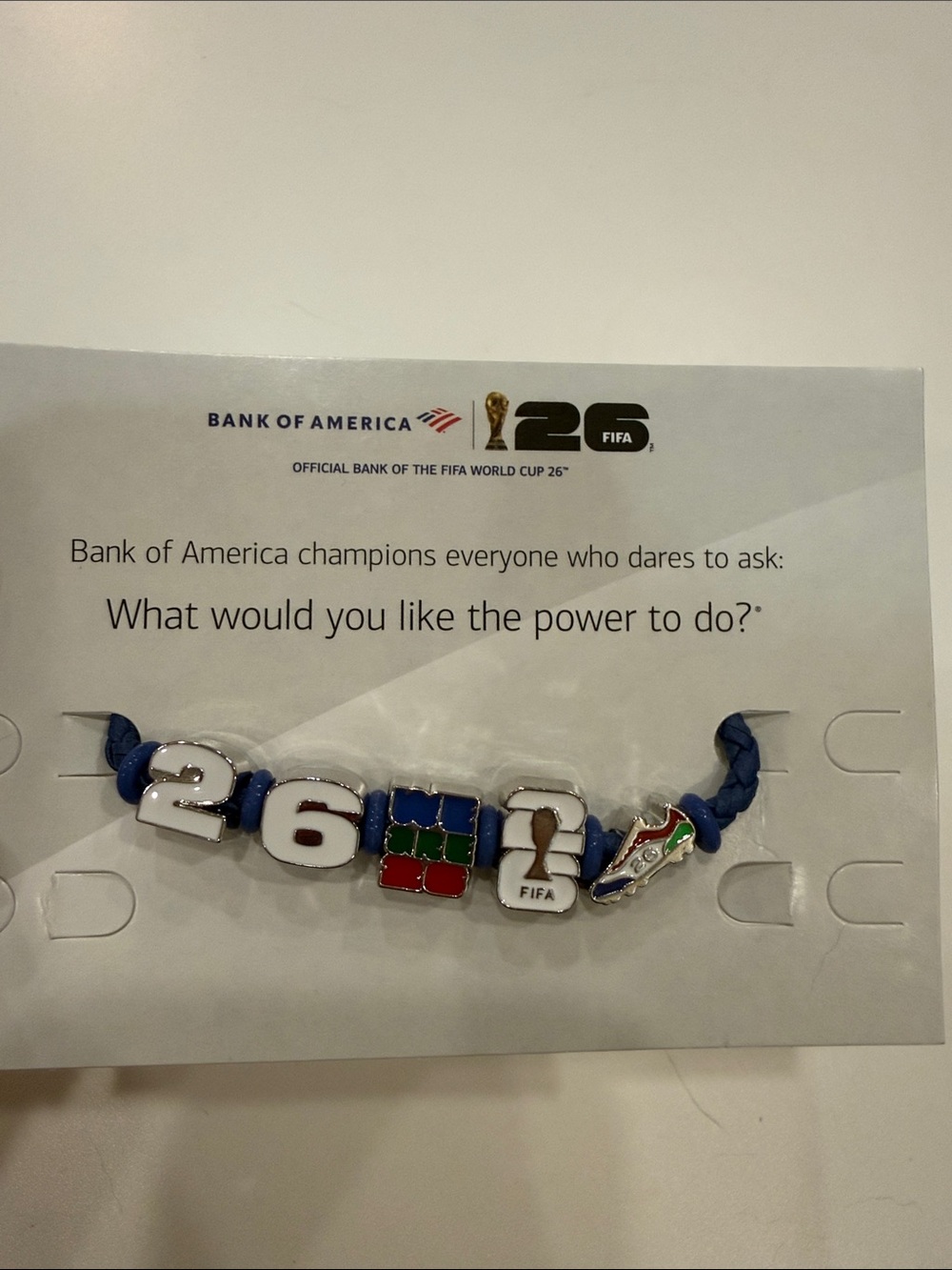 Exclusive Bank of America FIFA 26 Blue Braided Charm Bracelet